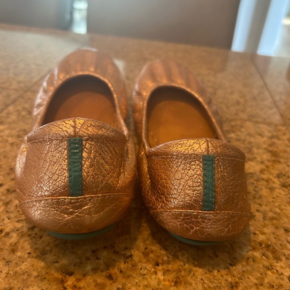 Tieks Rose Gold and Teal Foldable Flats - Picture 3 of 8